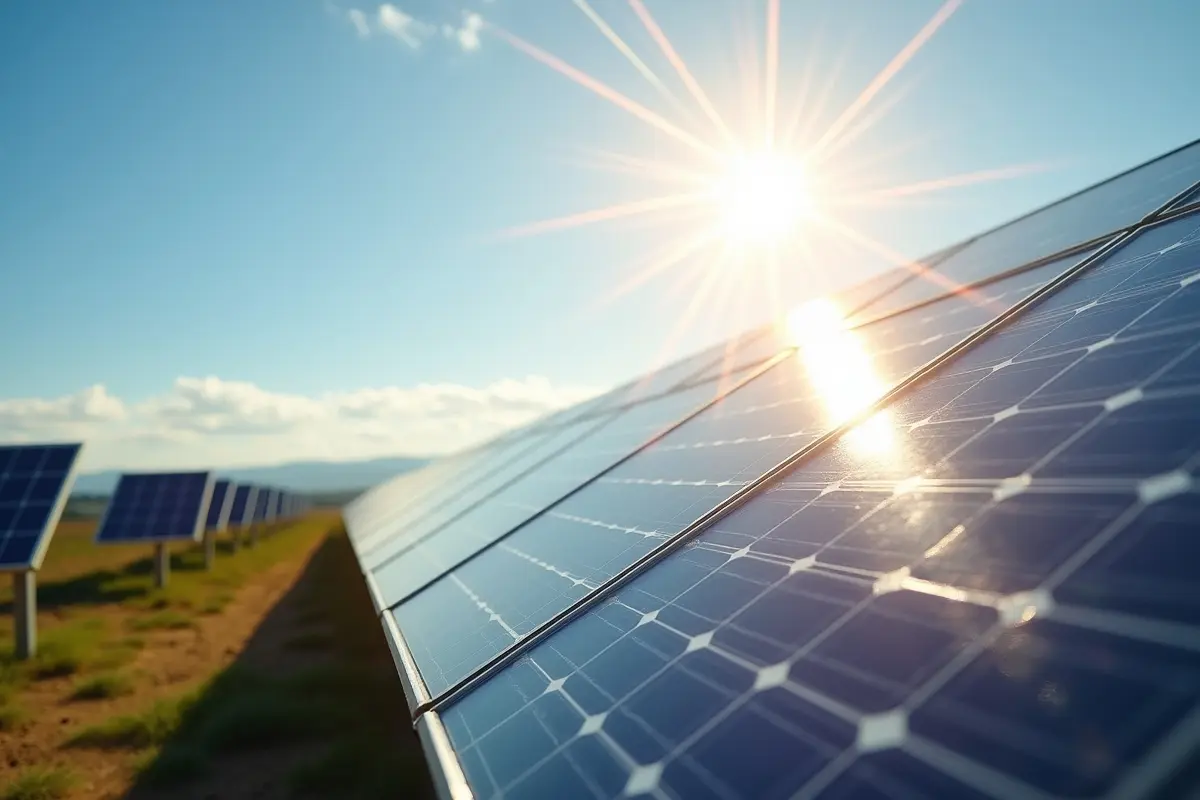 Solar Panels Under Sunlight
