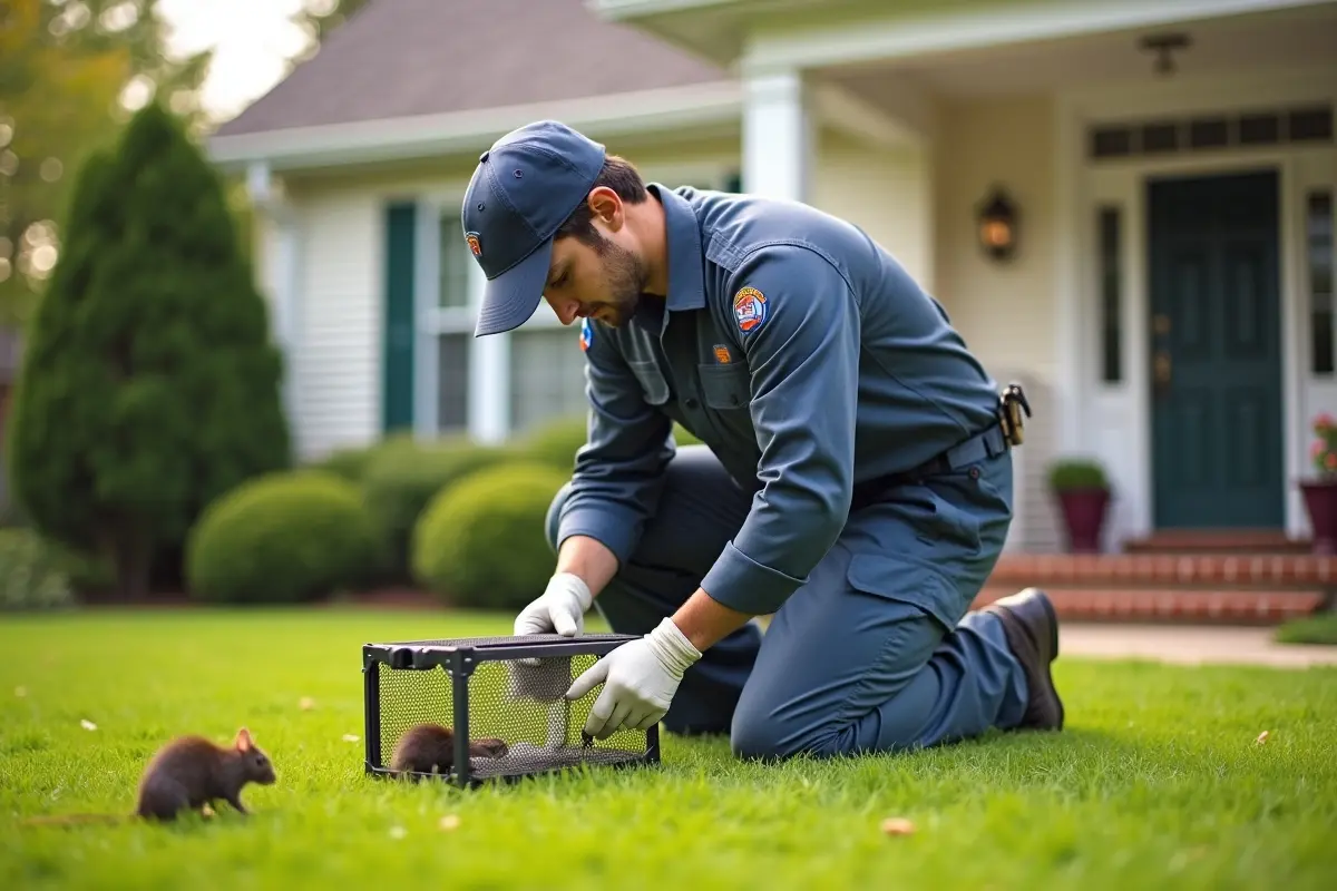 professional safely removing rodents from residential property using effective methods